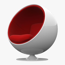 eero aarnio ball chair appartamento ballchair palle nero la sedia il tessuto finlandia arredamento mobili mondo in pelle modello perfetto 3d red bianco 3d print model - Mito3D