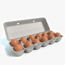 eggs 12 abramsdesign boiling breakfast carton container cooked crate dozen egg food grocery hard kitchen meal model scrambled shell twelve 3d print model - Mito3D