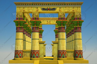 temple égyptien ii antique de l'architecture la construction colonne l'égypte historique l'histoire hypostyl isis karnak louxor modèle vieux det papyrus pharaon philae structure les temples trajan 3d print model - Mito3D