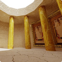 egypt antique architecture cermaka cinema column elements hieroglyph model room scene wall 3d print model - Mito3D