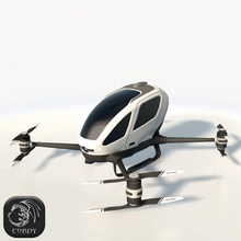 ehang184 low poly drone 184 china copter cordy ehang electronics game helicopter lower man model passenger people quadcopter quadrocopter ready single sky technology transport vehicle 3d print model - Mito3D