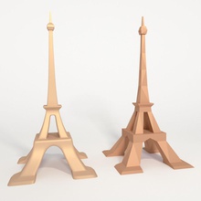 eiffel tower low poly architecture cartoon city d flat france game historic landmark lower lowpoly minimal model ocstard paris real skyscraper structure styled stylized time toon tour 3d print model - Mito3D