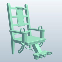 cadeira elétrica v1 elétrico móveis printable lowpoly 3d print model - Mito3D