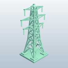 di trasmissione energia elettrica torre v1 l'elettricità la architettura stampabile lowpoly 3d print model - Mito3D