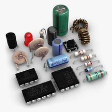 electronic components omponent board capacitor chipped circuit component computer detail diode electronic electronics led melf model radio resistor shiva3d simiconductors transistor 3d print model - Mito3D