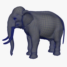 elephant base mesh uvs 3d african animal basemesh fbx high indian ma mammal massimo maya mb mehdi jazayeri model obj photorealistic real res righi savannah uv 3d print model - Mito3D