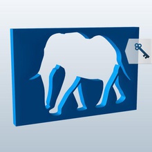 elephant stencil v1 novelties printable lowpoly 3d print model - Mito3D