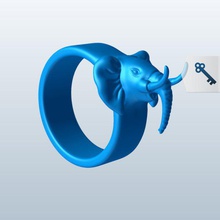 elephant v1 tovagliolo anello elefante famiglia elementi stampabile lowpoly articoli per la casa 3d print model - Mito3D