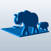 elefante caminando bebé v1 el caminar a la sombra caster los animales imprimible lowpoly 3d print model - Mito3D