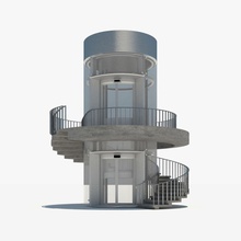 Aufzug Treppenhaus Architektur bad-design Gebäude Elemente Rolltreppe escalier Flug Boden Glas Haus lift Modell Szene Spirale Treppe Treppen Stahl Schritt 3d print model - Mito3D