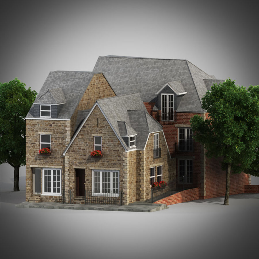 maison anglaise de l'architecture britanniques la construction éléments anglais européenne famille géorgien modèle moderne vieux pis88 résidence résidentielle état structure d'arbre en arbre 3D print model - Mito3D