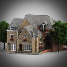 english house architecture british building elements european family georgian home model modern old pis88 residence residential state structure tree 3d print model - Mito3D