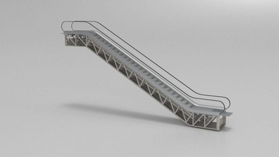 yürüyen merdiven mimarlık bina drdik elemanları yükseklik ekipman cam hall lobi metal model ofis dükkanı 3d print model - Mito3D