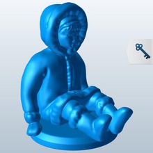 eskimochild v1 eskimo child people printable lowpoly 3d print model - Mito3D