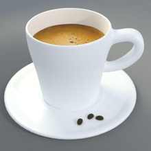 espresso-Tasse Bohnen - Getränk Koffein cofee Kaffee cup trinken espresso Schaum Essen hot java Modell überzogen spect3r Wasser 3d print model - Mito3D