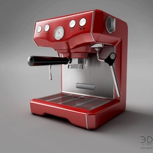 máquina de café espresso 3d en la arquitectura bebida el los utensilios cocina dimensión borde alimentos mobiliario modelo oficina previz 3d print model - Mito3D