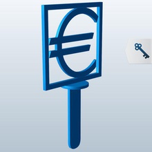 euro sign v1 popsicle stick holder novelties printable lowpoly 3d print model - Mito3D