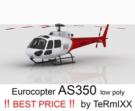 a eurocopter as350 pele 3 350 aeronaves de avião bell jogo heli helicóptero inferior modelo poli privado termixx 3d print model - Mito3D