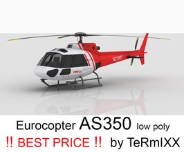 a eurocopter as350 pele 4 350 aeronaves de avião bell jogo heli helicóptero inferior modelo poli privado termixx 3d print model - Mito3D
