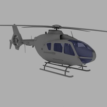 eurocopter ec-135 light helicopter game 135 air aircraft airplane ambulance ec ec135 lowpoly military model petr005 plane police ready realtime simulation 3d print model - Mito3D