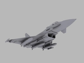 eurofighter typhoon ef2000 game model air aircraft airplane bomber combat defence europe fighter jet lower military petr005 plane poly realtime 3d print model - Mito3D