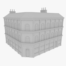 on Avrupa bina Daire mimarlık butik ticari konut dış cephe düz ev daha düşük model poly restoran dükkanı mağaza yapısı symmetria3d 10 3d print model - Mito3D