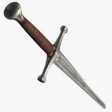 europea espada larga la cuchilla de corte caballero medieval cuerpo a modelo polígono empujador guerrero arma 3d print model - Mito3D