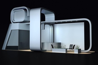 stand de exposição 1 3d publicidade negócios demonstração o design exibição expo mobiliário móveis futurista hefturush modelo apresentação a loja mostrar 3d print model - Mito3D