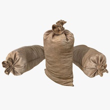 tissu sac réaliste la toile de jute fret le conteneur détail les aliments jeu grain litarvan bas médiévale modèle pack poly sable numérisation expédition à france stock l'approvisionnement transport vray entrepôt 3d print model - Mito3D