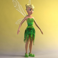 de fadas dos desenhos animados o personagem ducky fantasia feminino voar garota a folha modelo ray conto azar v vray do vento mulher jovem 3d print model - Mito3D