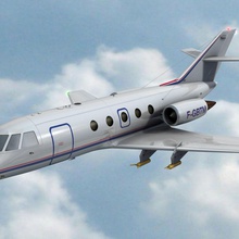 falcon 20 meteo fr air aircraft airplane f france historic jet model plane poulain scientific transport 3d print model - Mito3D