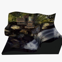 falling water fl wright v1 waterfall outdoors printable lowpoly 3d print model - Mito3D