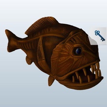 peixe-ogro v1 peixe aquáticos vida printable lowpoly peixes a aquática 3d print model - Mito3D