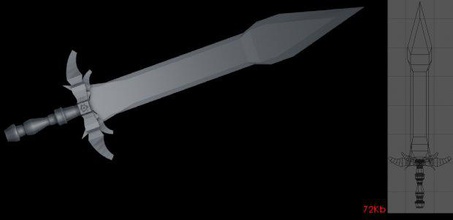 fantastique épée l'épée faible poly de modèle armes 3d print model - Mito3D