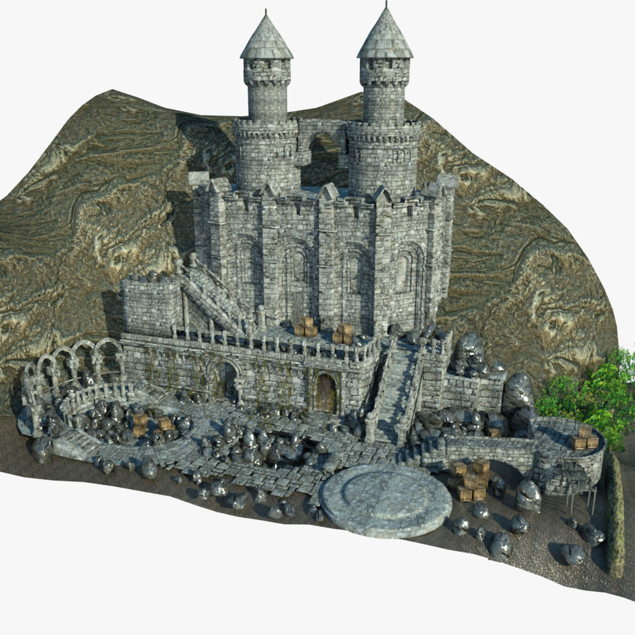 fantasy-Burg Architektur Brücke Burg cgvillagekonjo dragon dungeons fee fantasy fort Riese Höllen Ritter Landschaft magic mittelalterliche Modell pflanze Teich Szene Struktur Turm Baum Krieg wildnis Assistent 3D print model - Mito3D