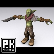 fantasy goblin anime armor boss character creatures dungeons game human lowpoly man mmorpg mob model monster people pixelkiwi rpg sword texture warcraft warhammer weapon 3d print model - Mito3D