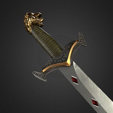 de fantasia medieval com espada batalha o corte dis3d exótico jogo cavaleiro corpo-a-corpo modelo a guerra arma 3d print model - Mito3D