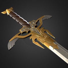 fantasia jogo de espada pronto o corte dis3d exótico medieval corpo-a-corpo modelo pronta arma 3d print model - Mito3D
