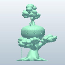 fantasia tree house ufo v1 albero casa gli edifici stampabile lowpoly 3d print model - Mito3D