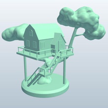 fantasy tree housemultiroom v1 house multiroom buildings printable lowpoly 3d print model - Mito3D