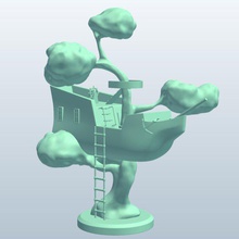 fantasy tree housepirate ship v1 house pirate buildings printable lowpoly 3d print model - Mito3D