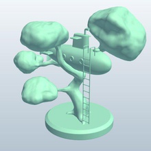 fantasy tree housesubmarine v2 house submarine buildings printable lowpoly 3d print model - Mito3D