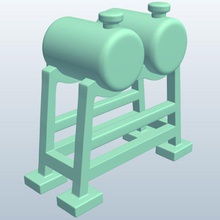 farm fuel stand double barrel v2 tools equipment printable lowpoly 3d print model - Mito3D