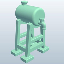 farm fuel stand single barrel v3 tools equipment printable lowpoly 3d print model - Mito3D