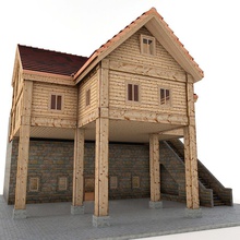finca la cabaña 3d de arquitectura edificio cabina cottage fantasía granja el agricultor juego casa lodge maxmagico modelo shack cobertizo stornghold estructura 3d print model - Mito3D