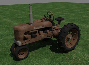 farmall tractor rusty 3d 3ds barn building dae dfx farm fbx garage heavy home house industrial max metal model mvcomputers obj rusted steel texture vehicle x 3d print model - Mito3D