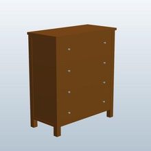 farmhouse 4 drawer dresseroak v1 dresser oak furniture printable lowpoly 3d print model - Mito3D