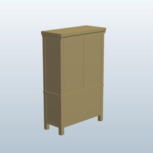 farmhouse armoire pine v1 furniture printable lowpoly 3d print model - Mito3D