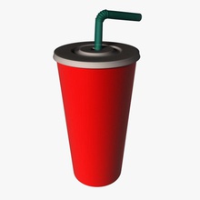 fast food copa bebidas coca-cola taça beber rápido fatgod88 alimentos modelo soda palha 3d print model - Mito3D