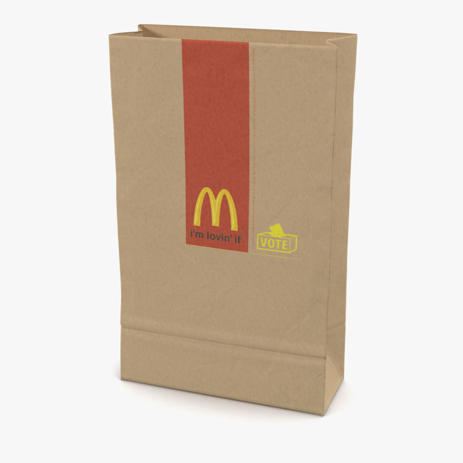 fast food saco de papel 3 mcdonalds 3d molier o padaria em branco brown recipiente design descartáveis ecologia vazio rápido alimentos internacional almoço modelo embalagem pastelaria a reciclagem varejo vintage vray 3D print model - Mito3D